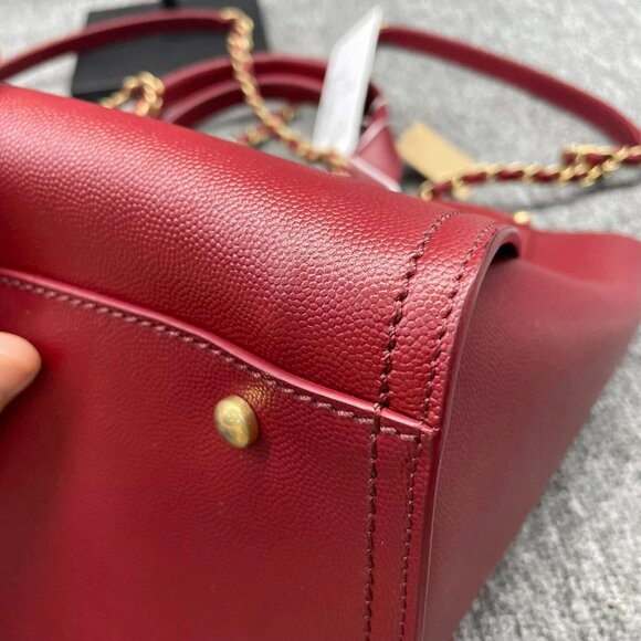 100% Authentic CHANEL DeauVille Medium Leather Satchel Bag - Picture 7 of 16